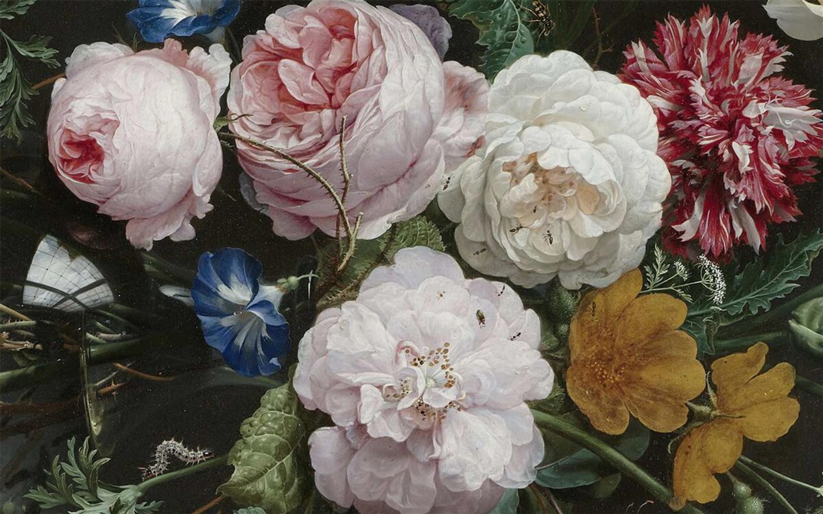 Papier peint grandes fleurs pastel