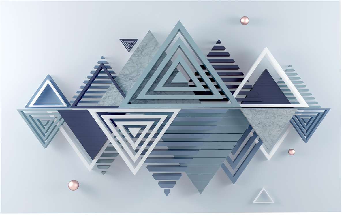Papier peint formes triangulaires tridimensionnelles modernes