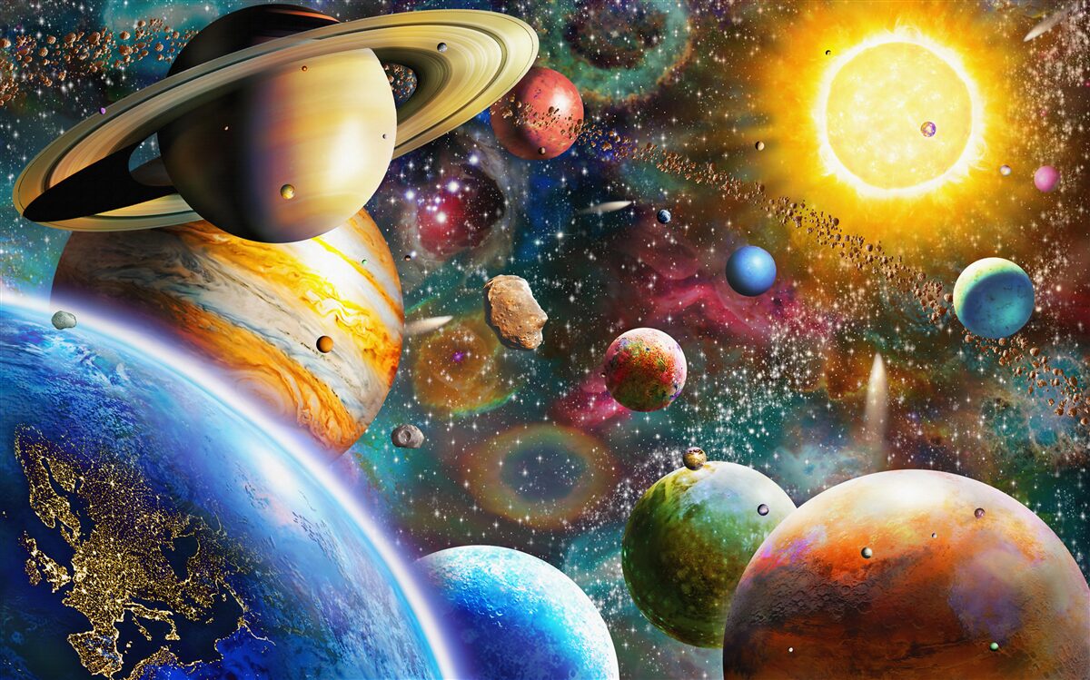 Papier peint univers lumineux