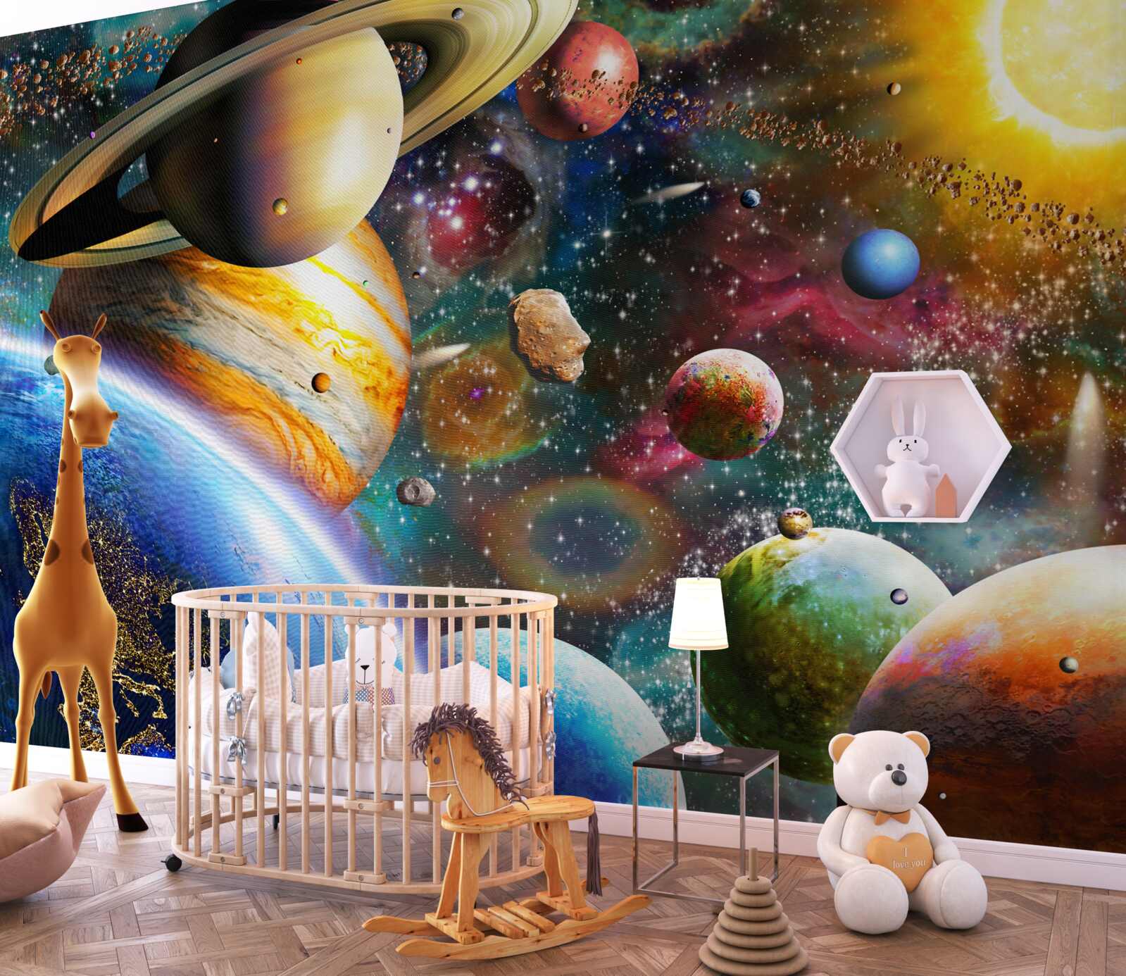 Papier peint univers lumineux