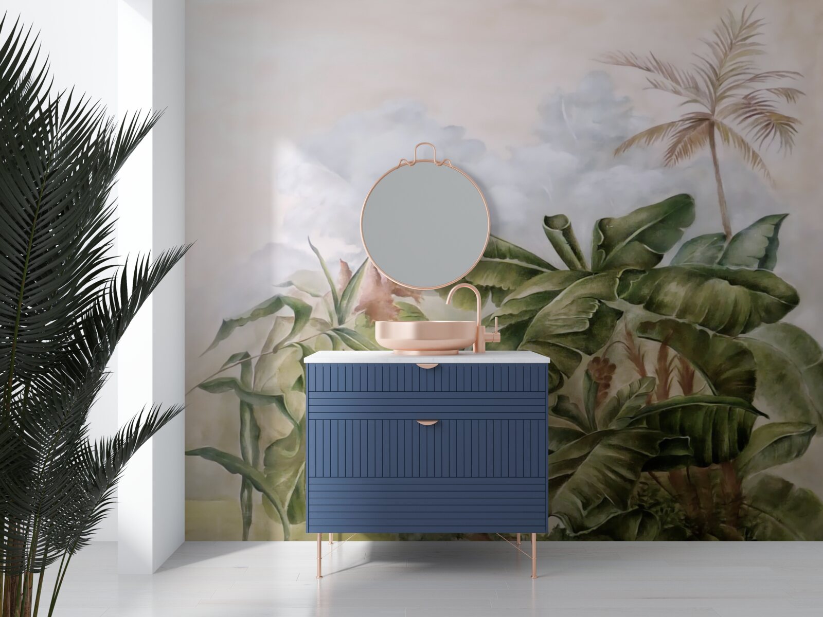 Papier peint grandes plantes tropicales