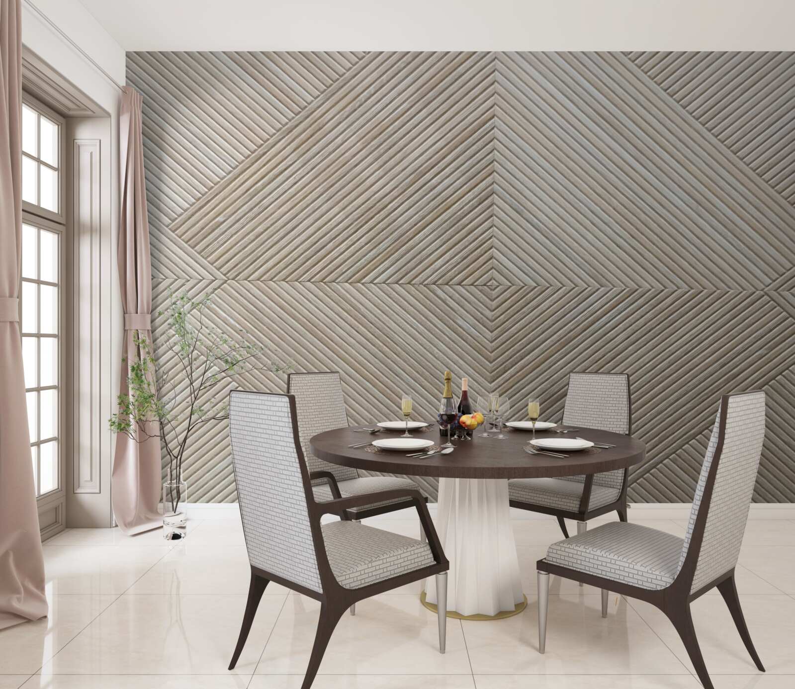 Papier peint beige lambro