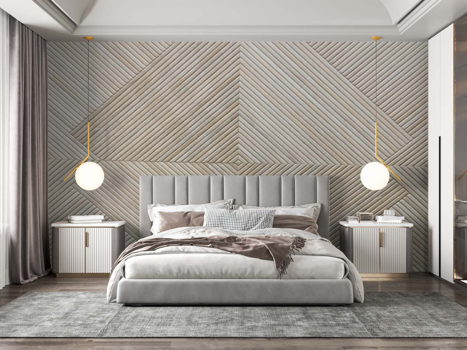 Papier peint beige lambro