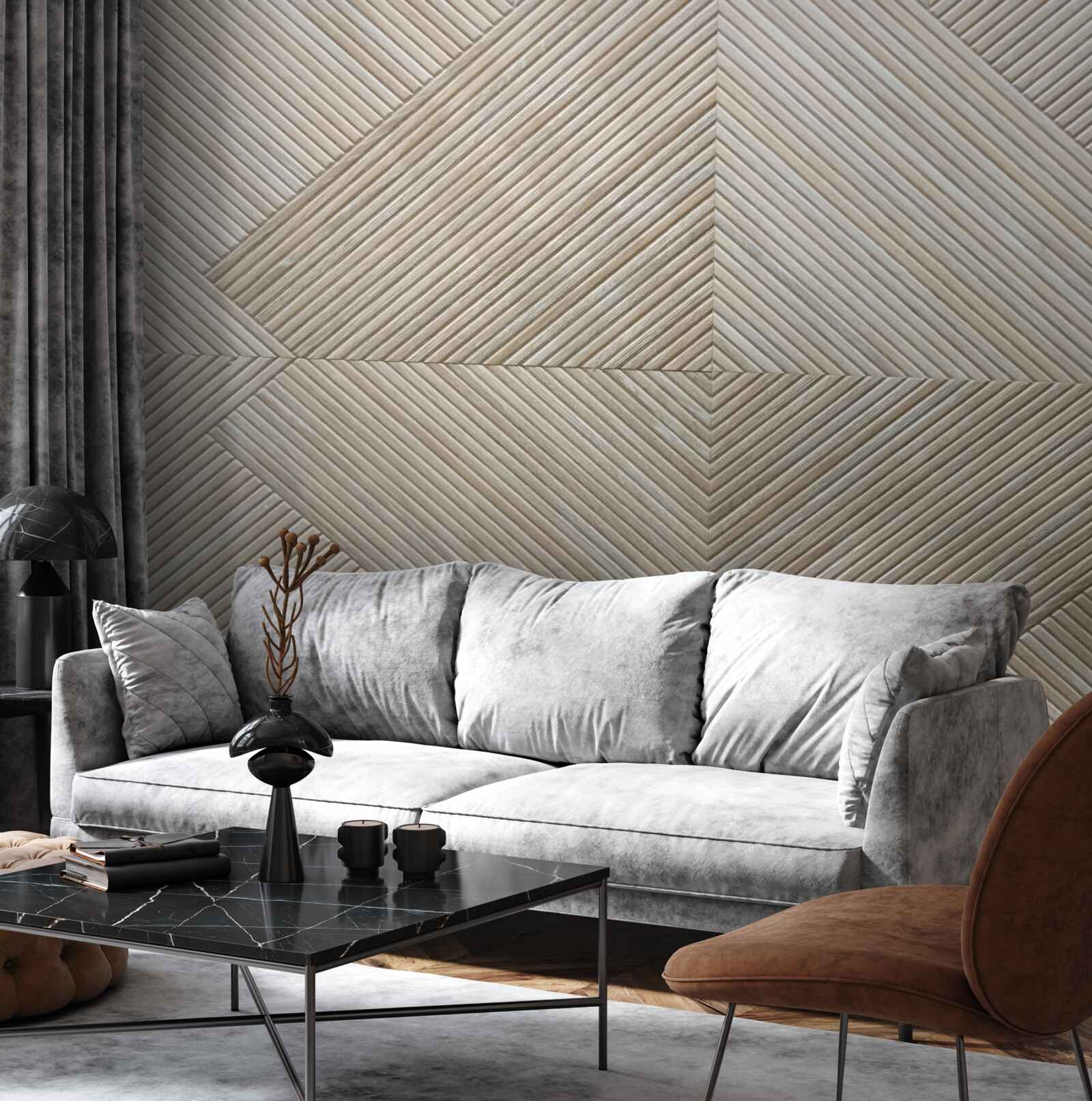 Papier peint beige lambro