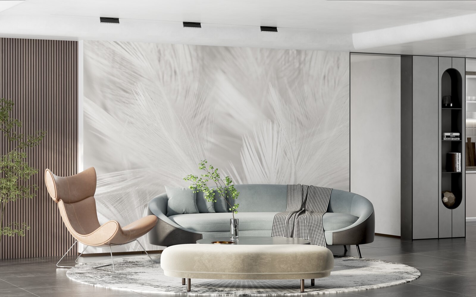 Papier peint de nombreuses plumes blanches