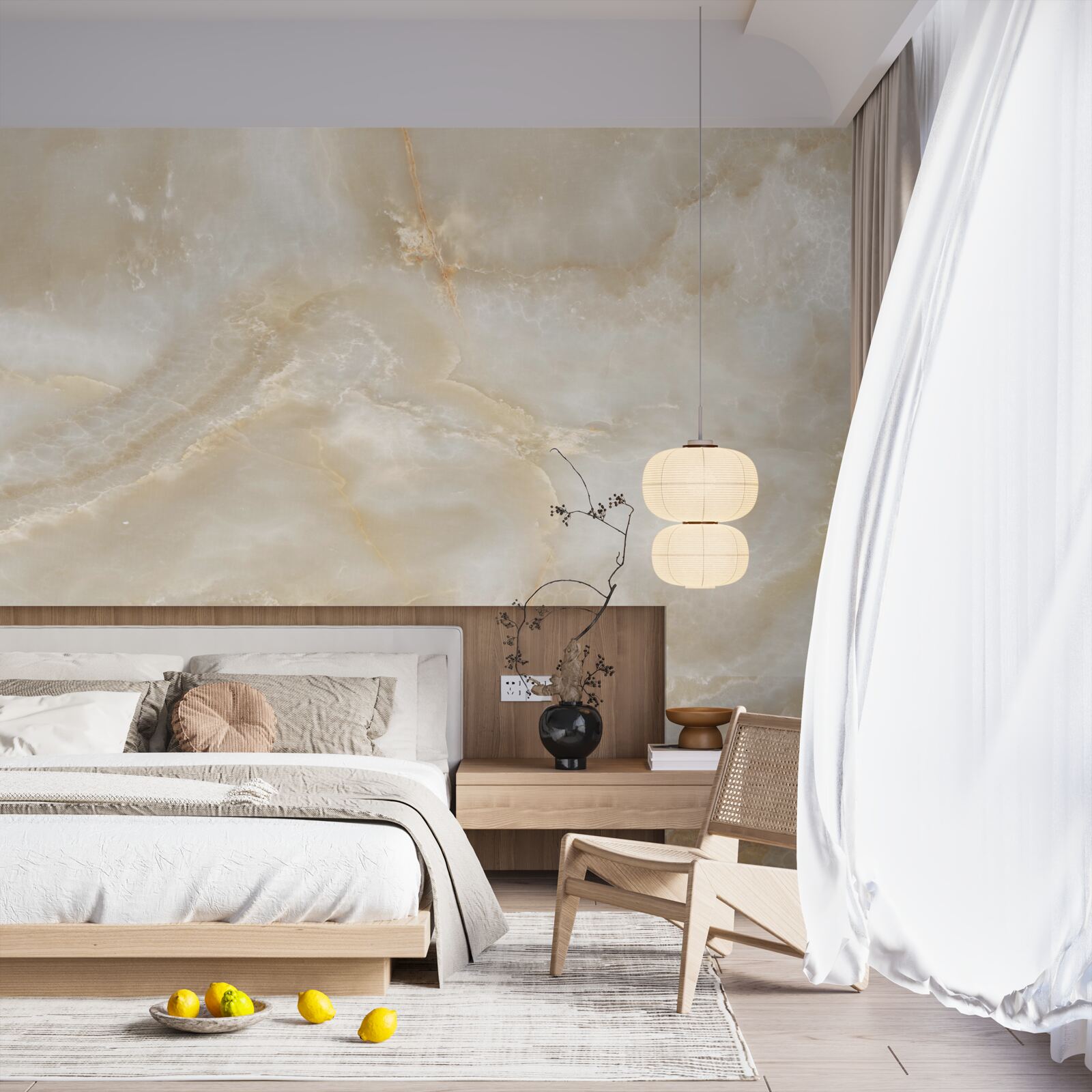 Papier peint plaque de quartz léger