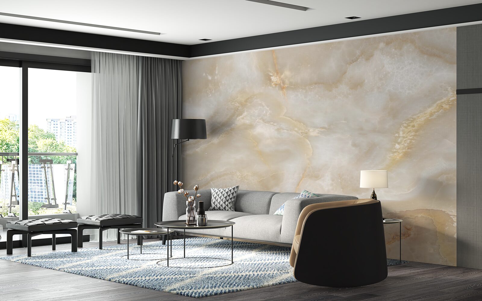 Papier peint plaque de quartz léger