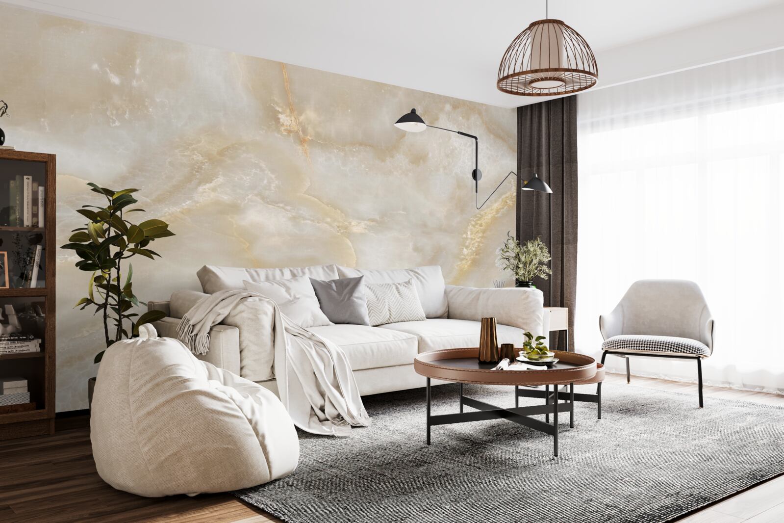 Papier peint plaque de quartz léger