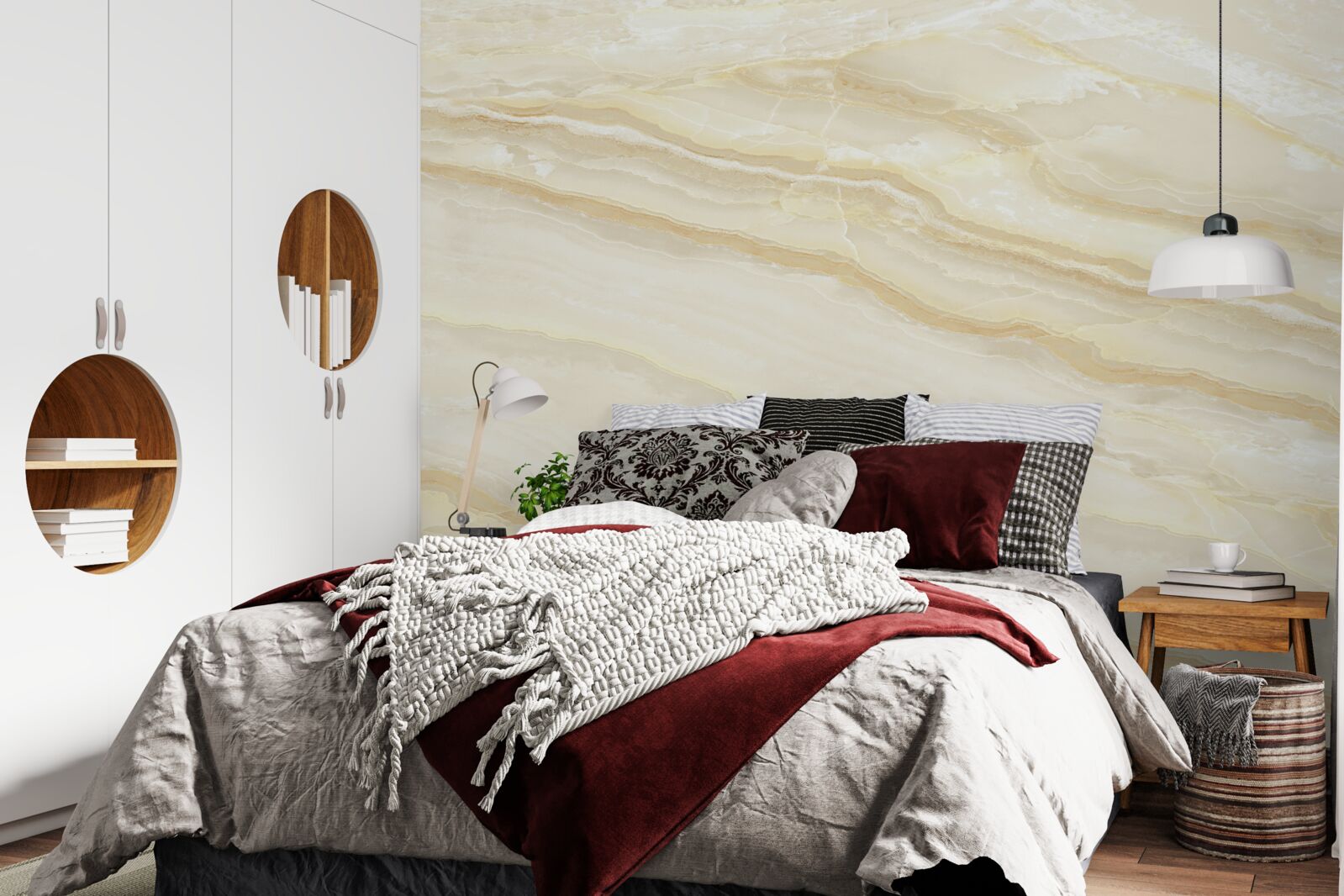 Papier peint carreaux de porcelaine beige