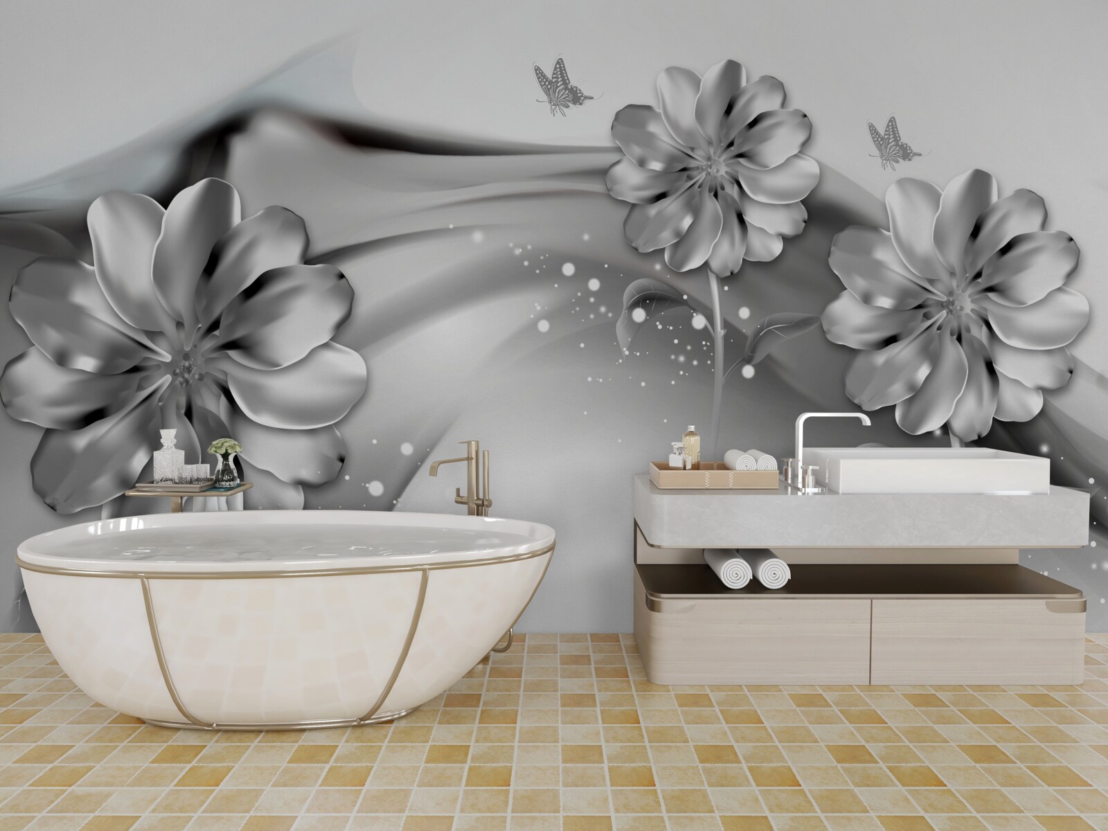 Papier peint contours d'ombrage personnalisés