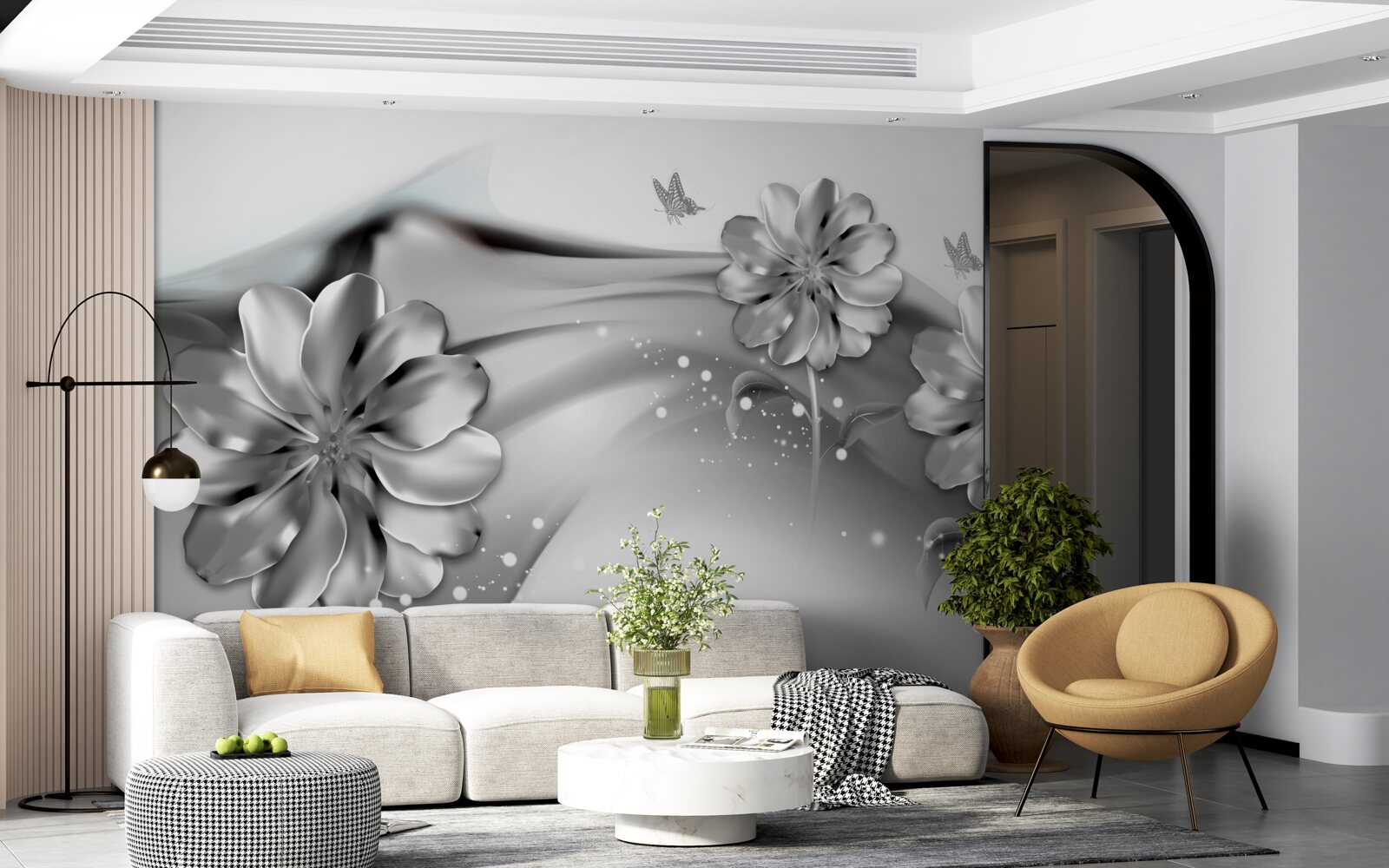 Papier peint contours d'ombrage personnalisés