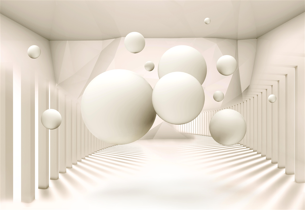 Papier peint roues flottantes blanc neige