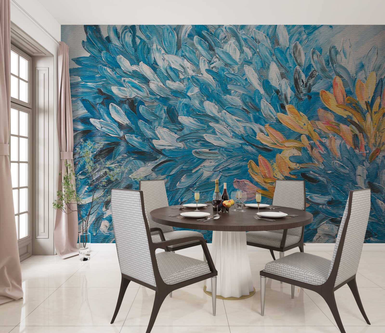 Papier peint image bleu-orange