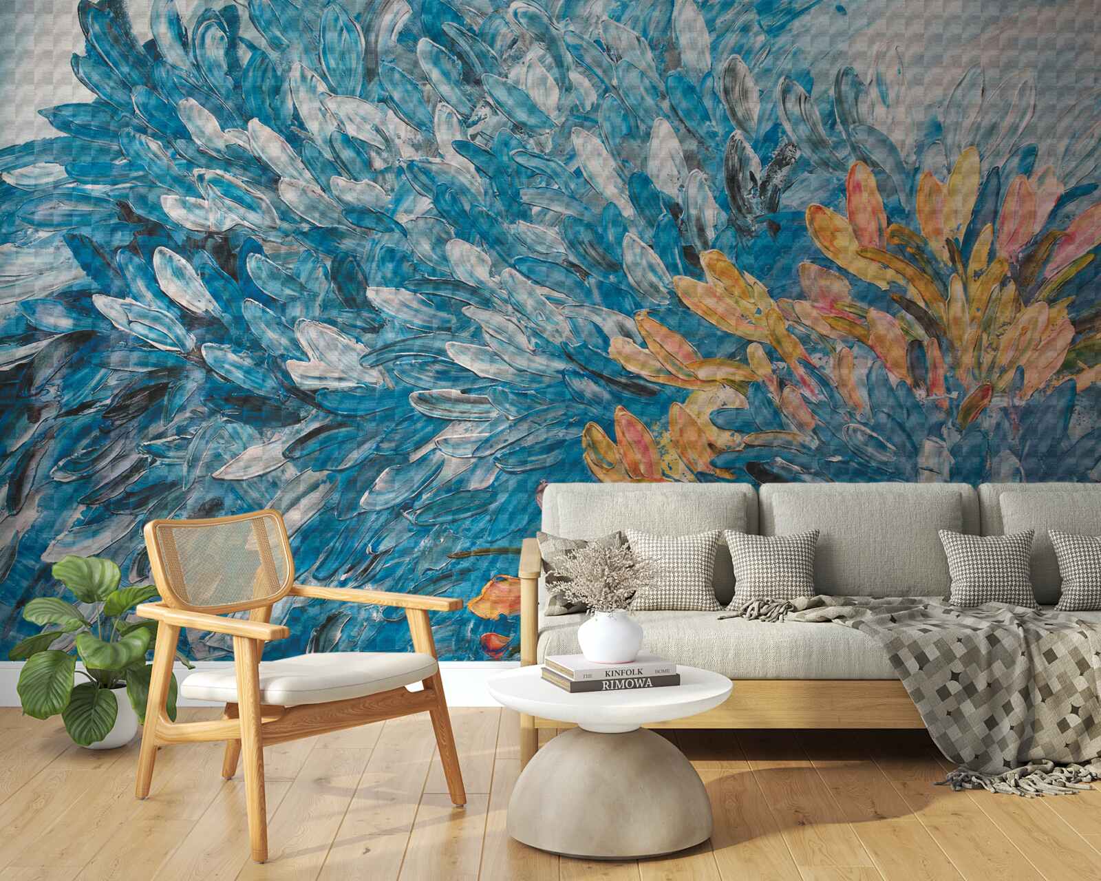 Papier peint image bleu-orange