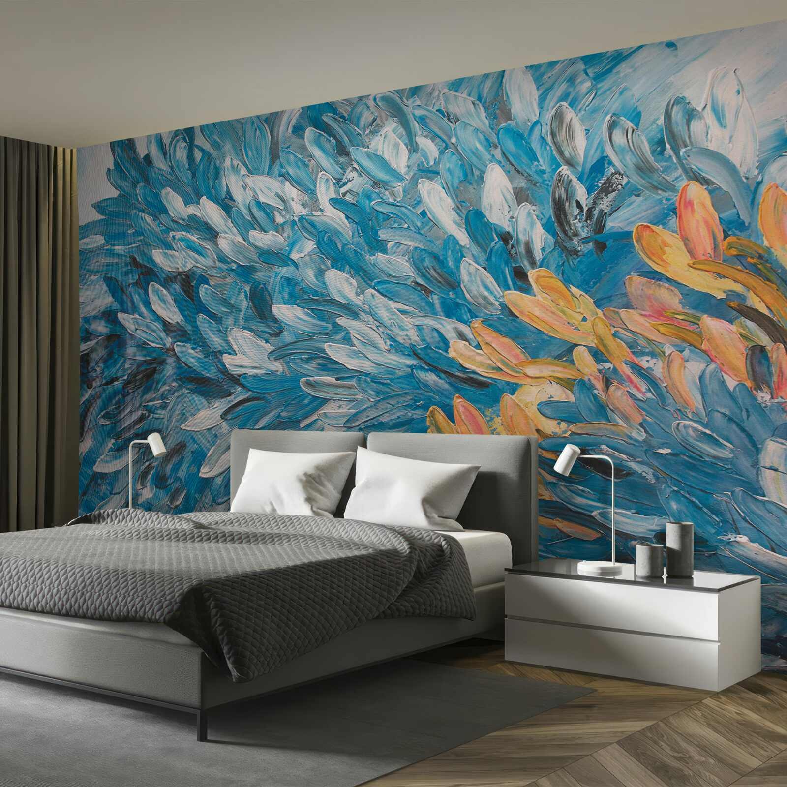 Papier peint image bleu-orange