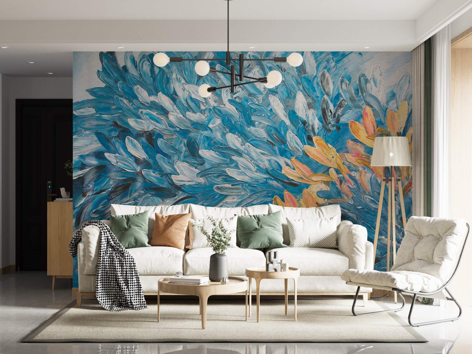 Papier peint image bleu-orange