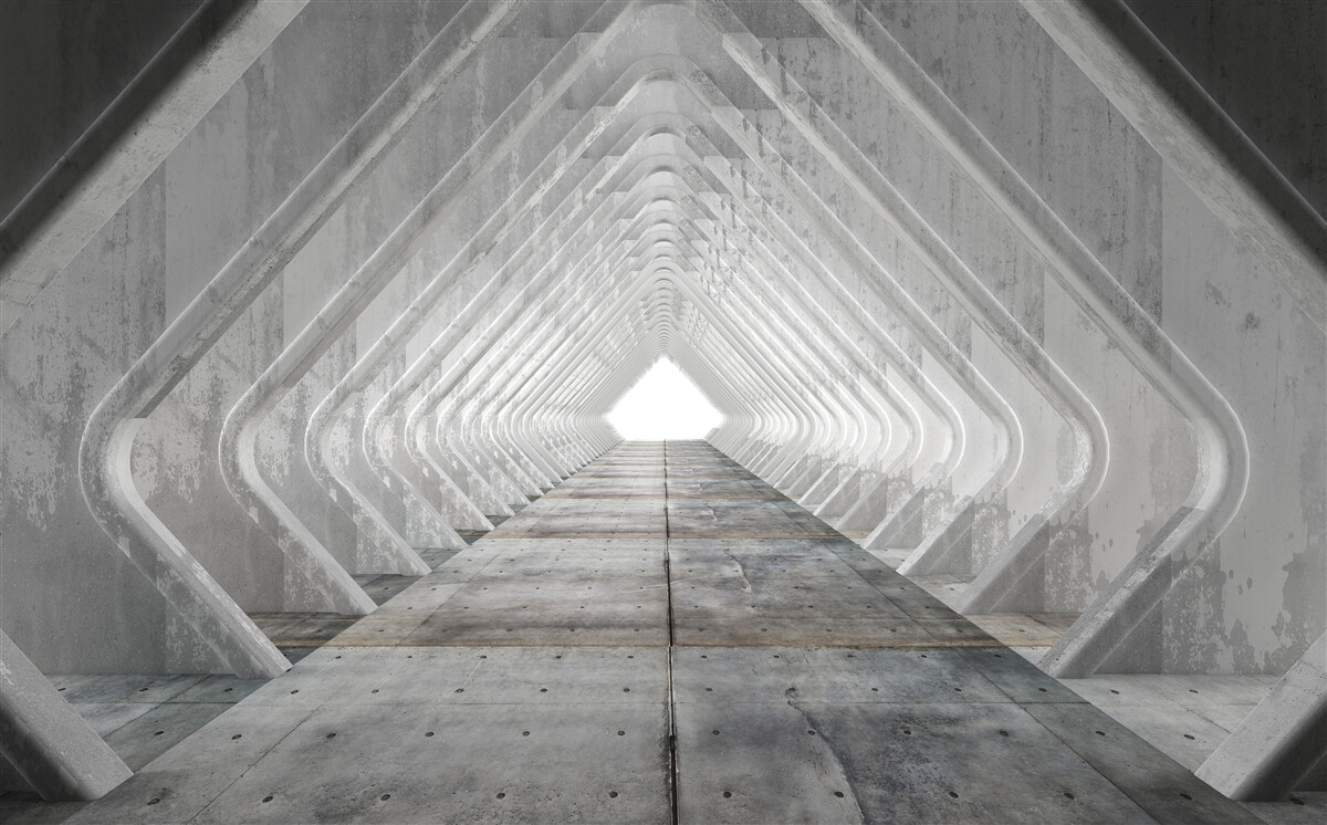 Papier peint couloir gris sans fin