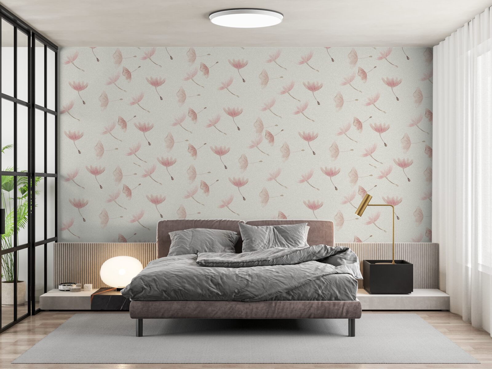 Papier peint nombreuses petites fleurs