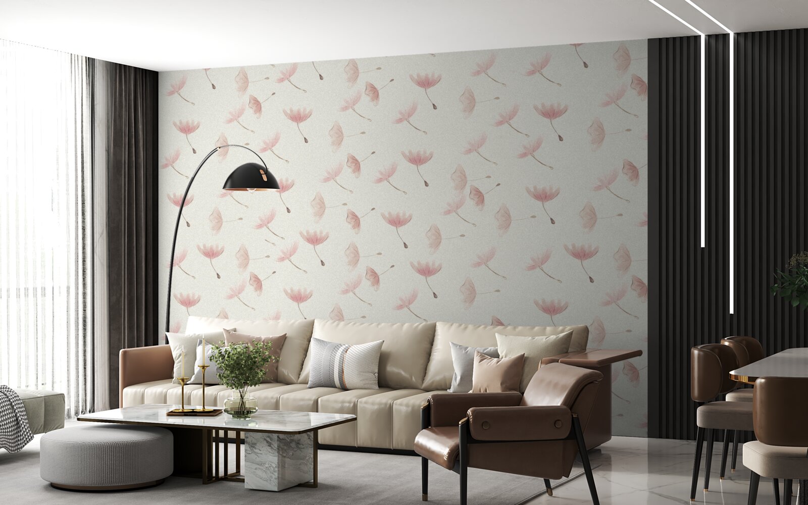 Papier peint nombreuses petites fleurs