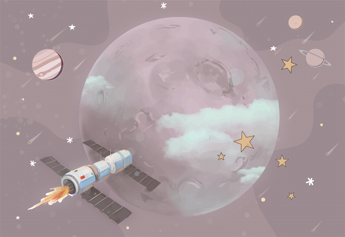 Papier peint satellite en orbite