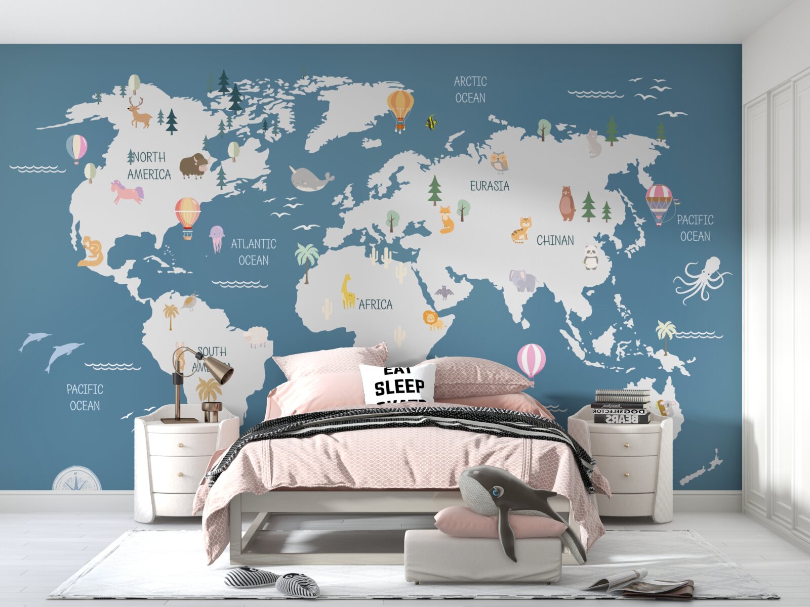 Papier peint une carte du monde dans un style minimaliste