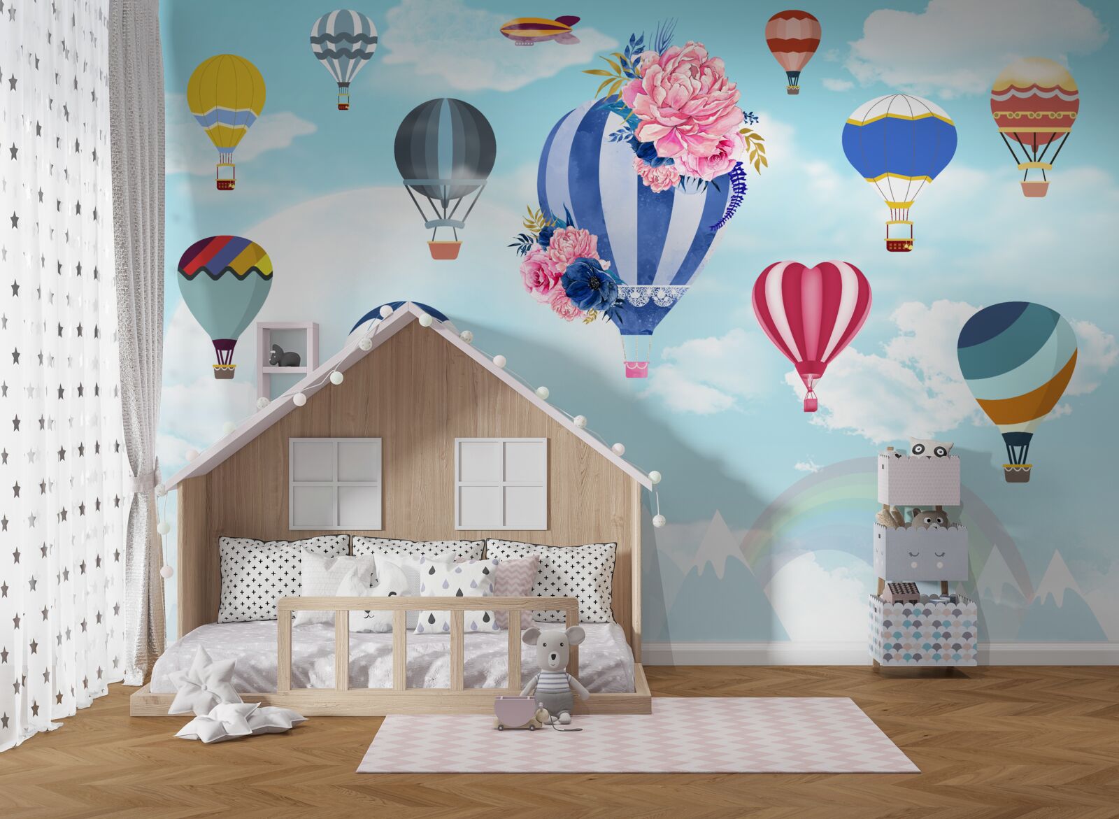 Papier peint des boules lumineuses dans le ciel