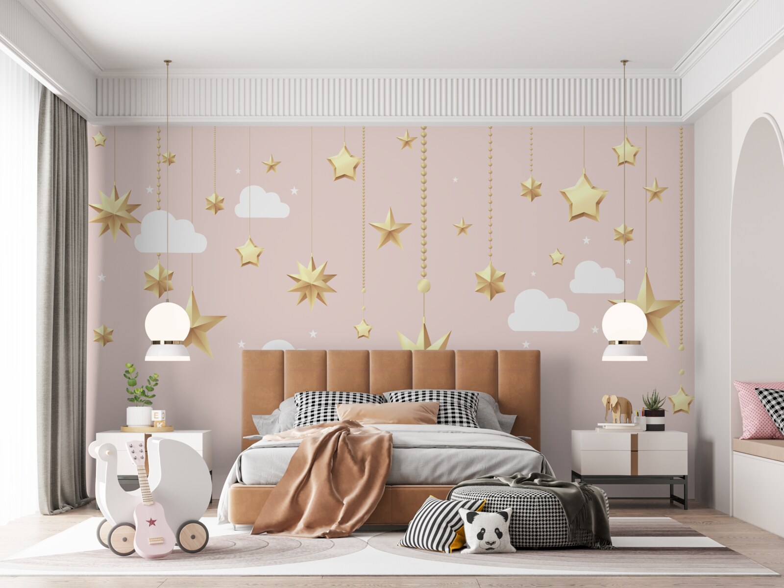 Papier peint les étoiles d'or tombent