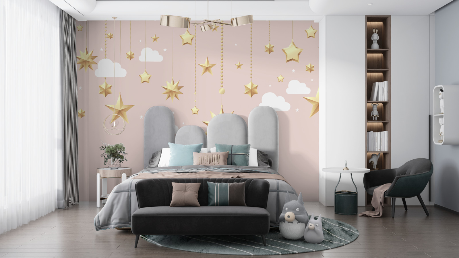 Papier peint les étoiles d'or tombent