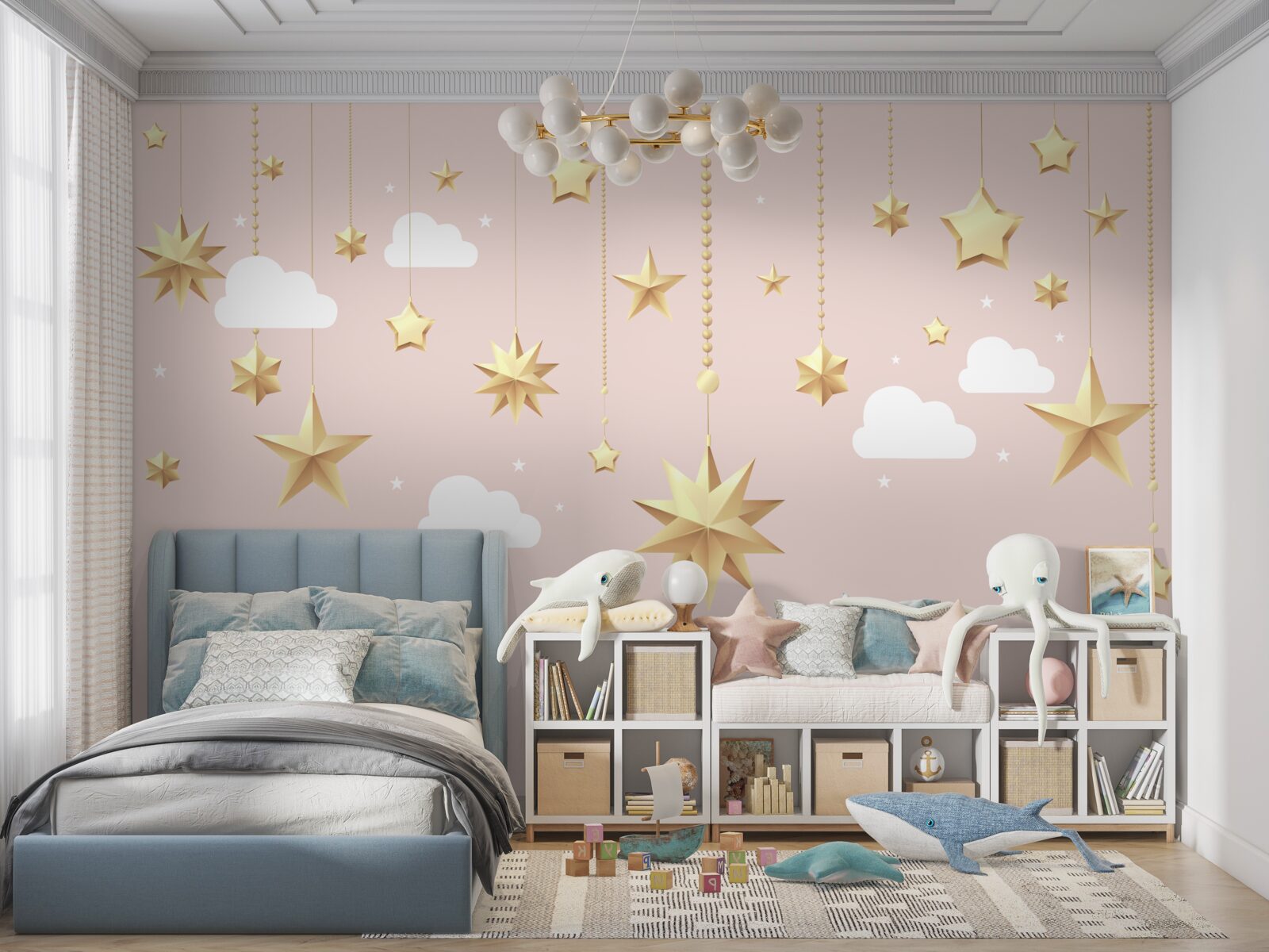 Papier peint les étoiles d'or tombent