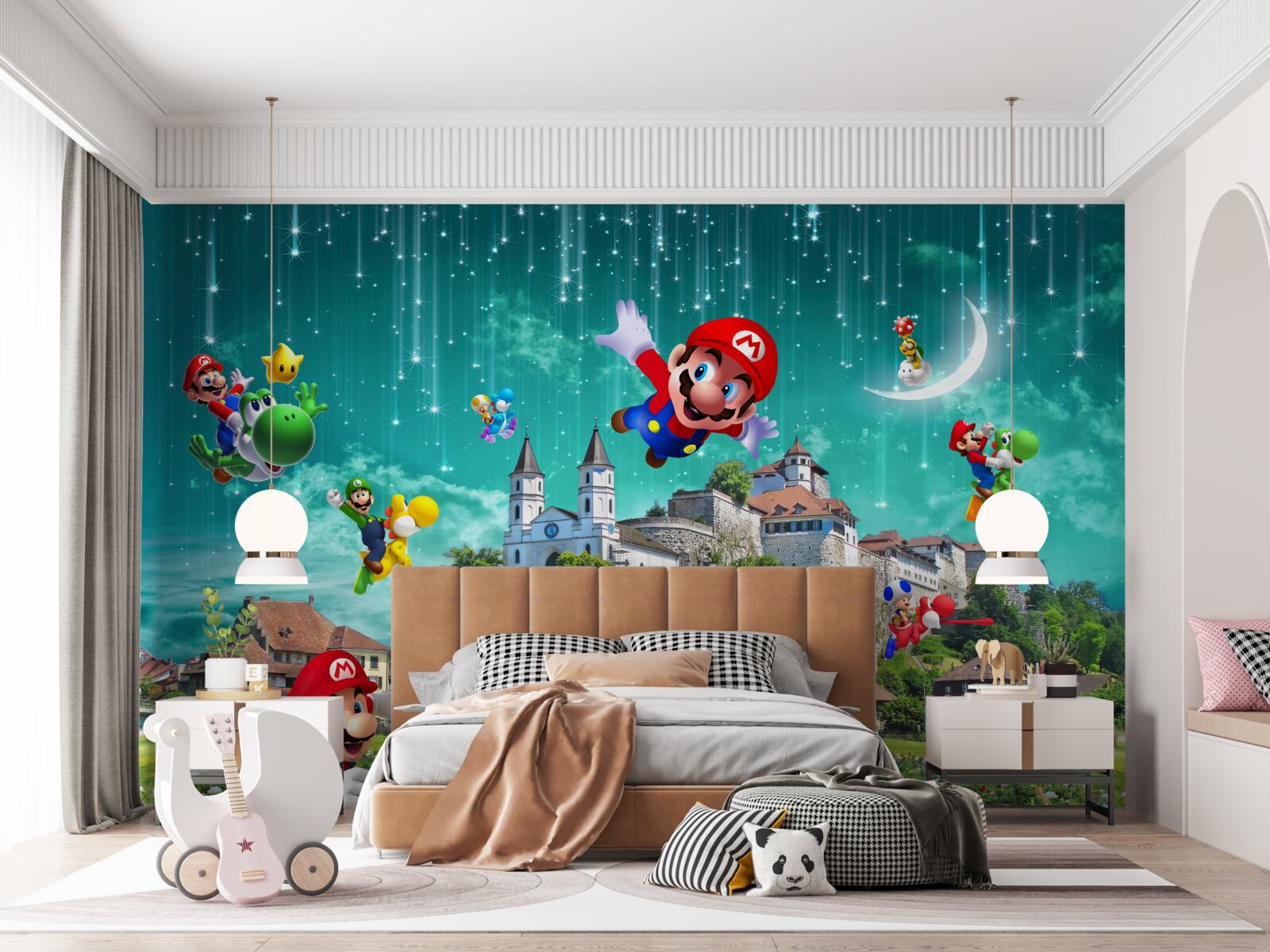 Papier peint les personnages de mario dans metropolis