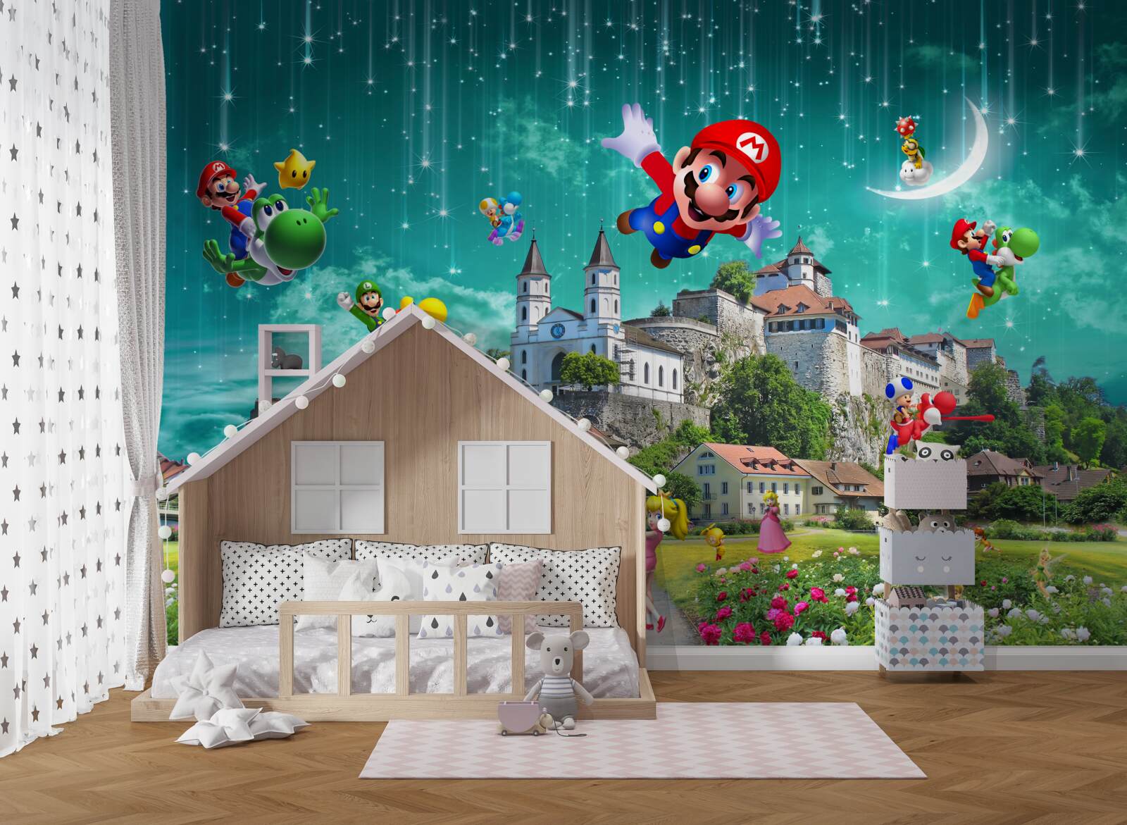 Papier peint les personnages de mario dans metropolis