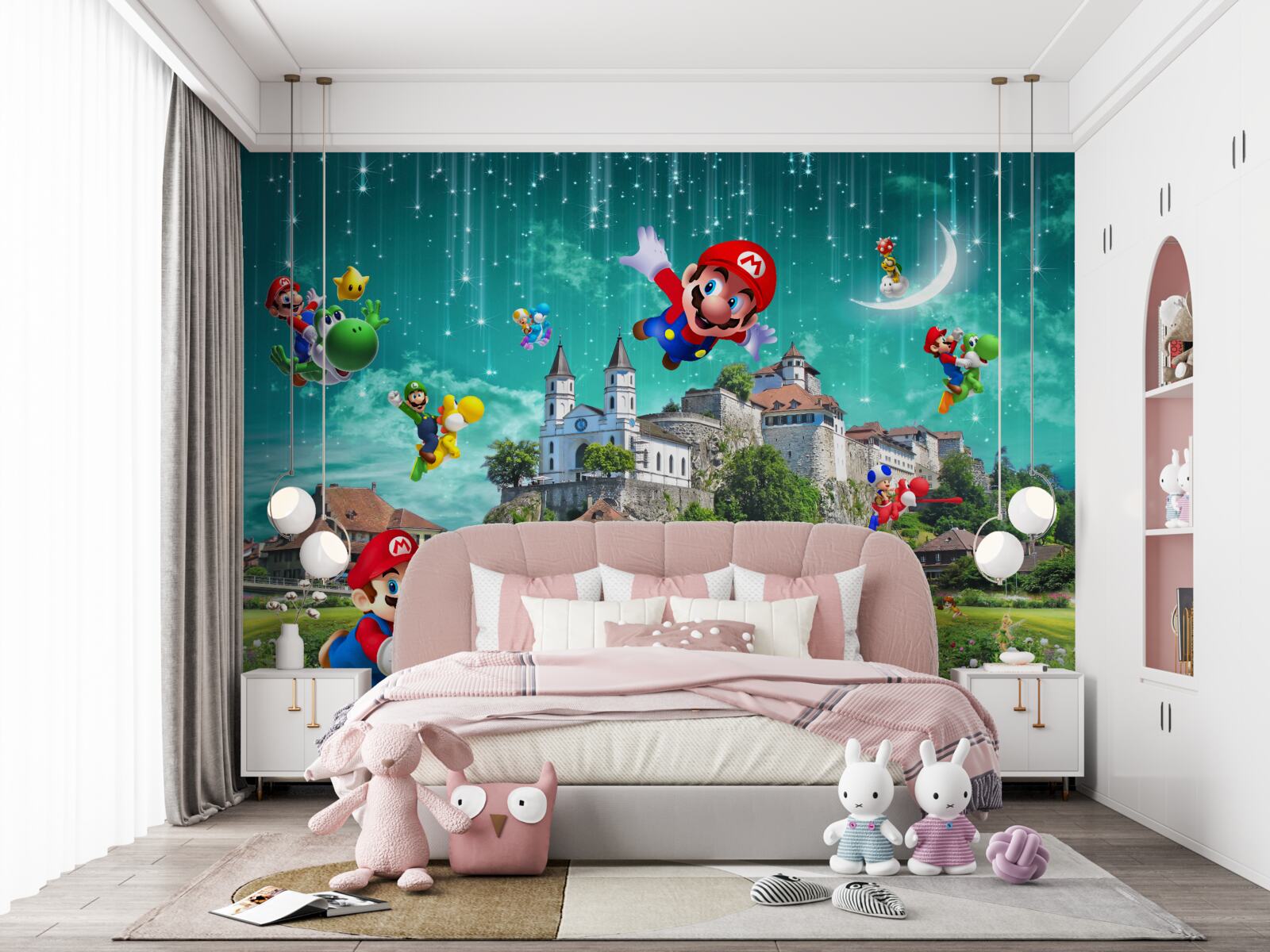 Papier peint les personnages de mario dans metropolis