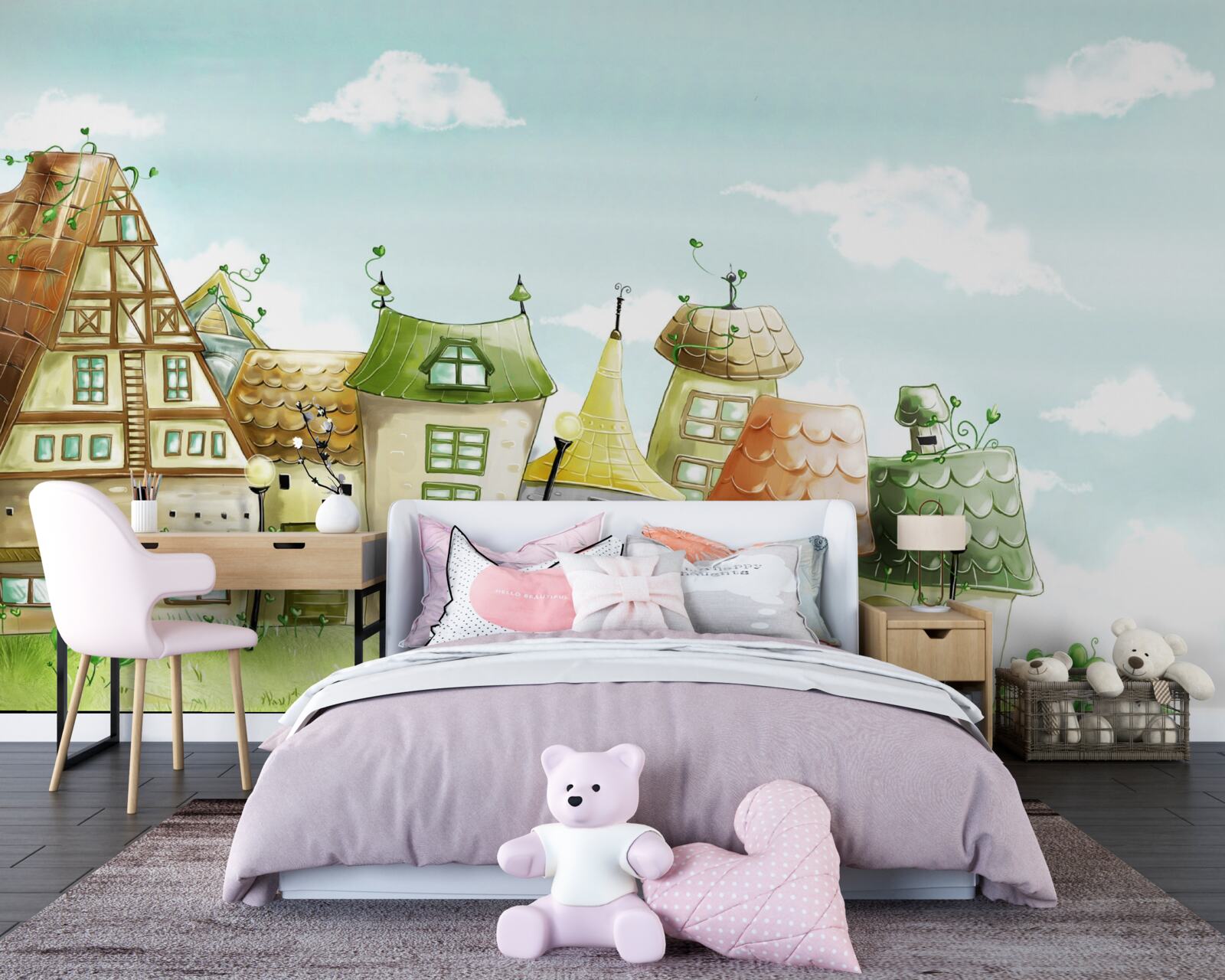 Papier peint la ville sur la photo