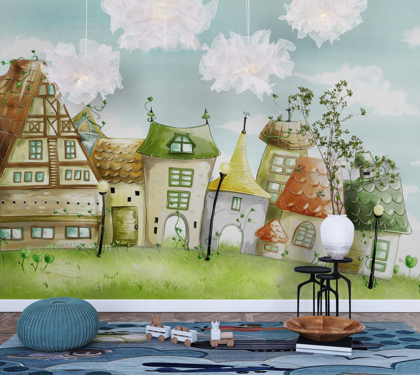 Papier peint la ville sur la photo