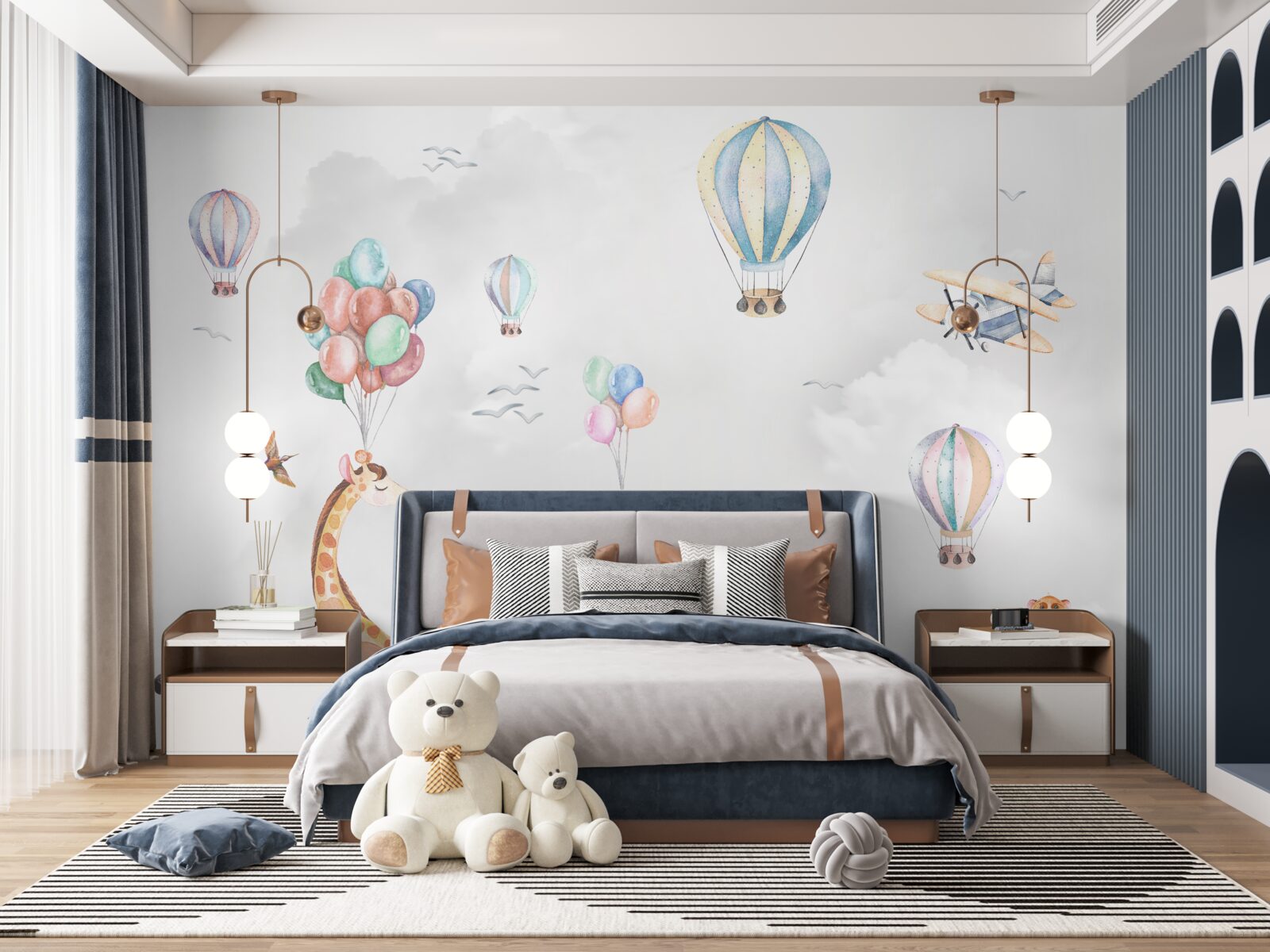 Papier peint les ballons et les ballons volent plus haut que les animaux