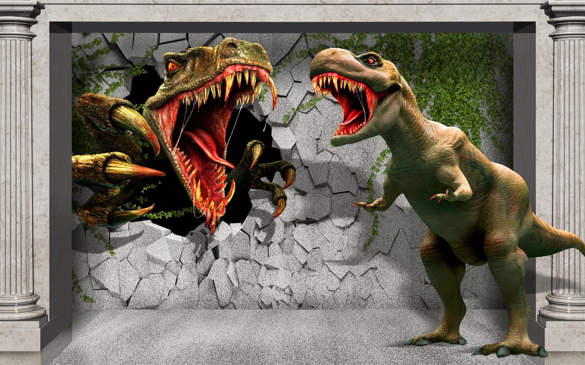 Papier peint Les dinosaures expriment leur colère