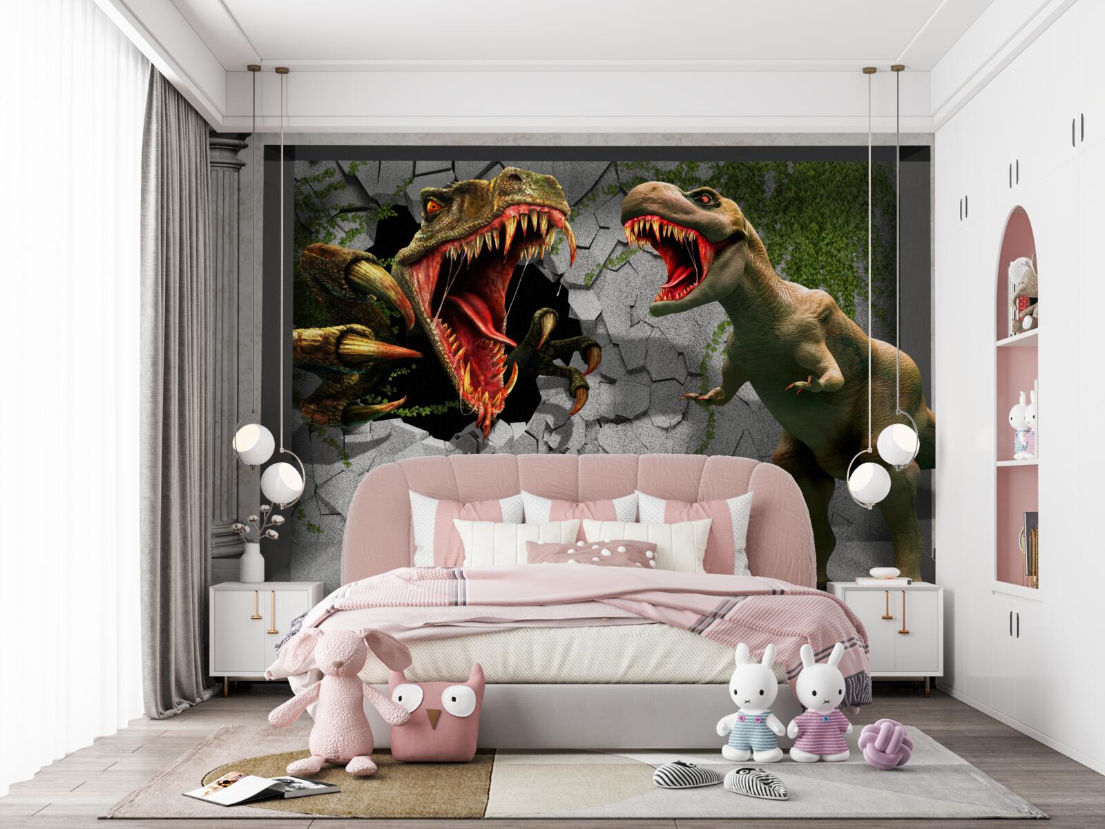 Papier peint Les dinosaures expriment leur colère