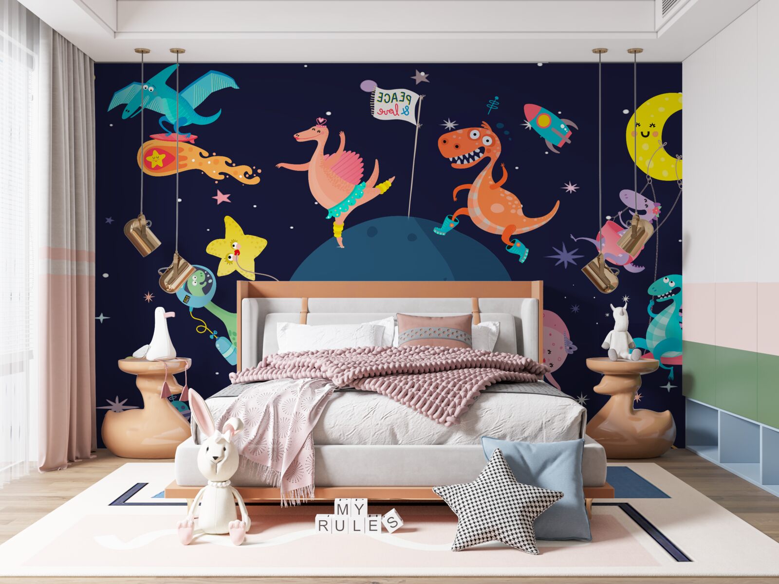 Papier peint dinosaures de l'espace