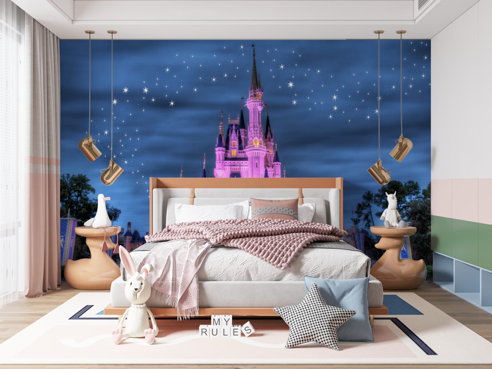 Papier peint illumination nocturne du château