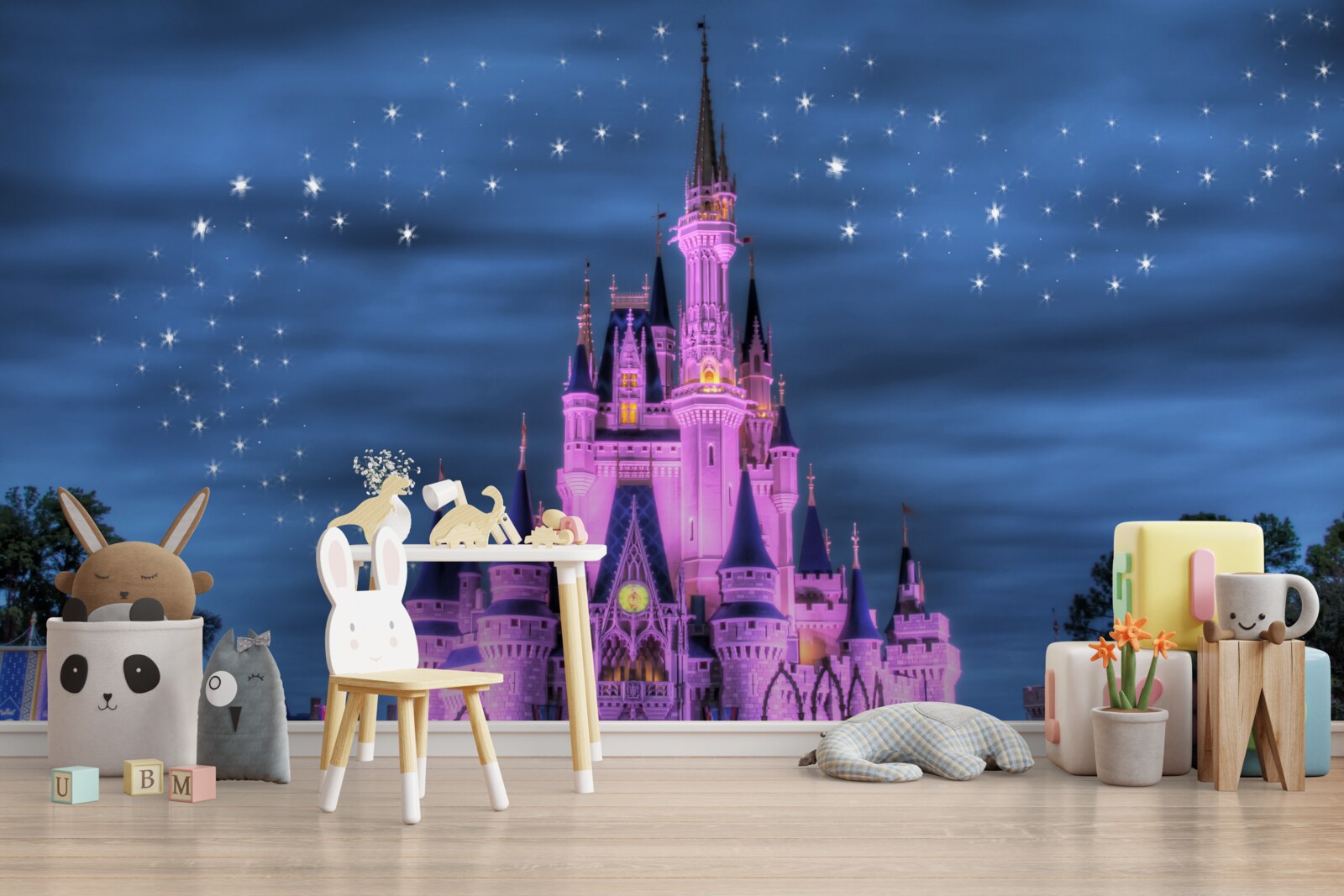 Papier peint illumination nocturne du château