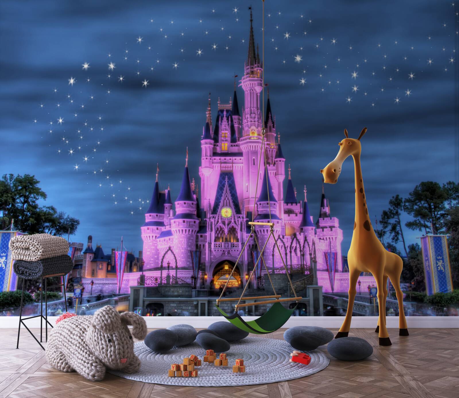 Papier peint illumination nocturne du château