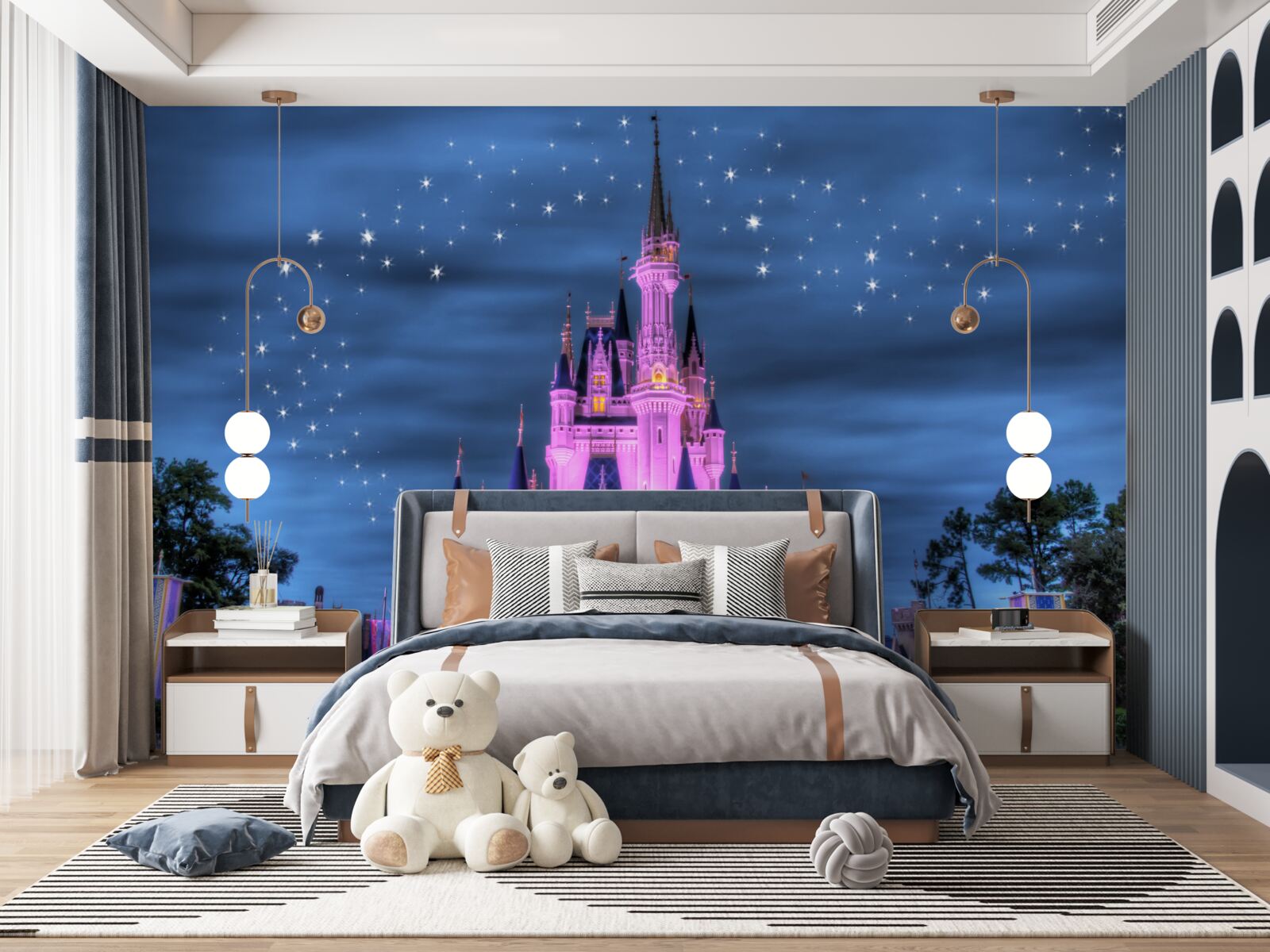 Papier peint illumination nocturne du château