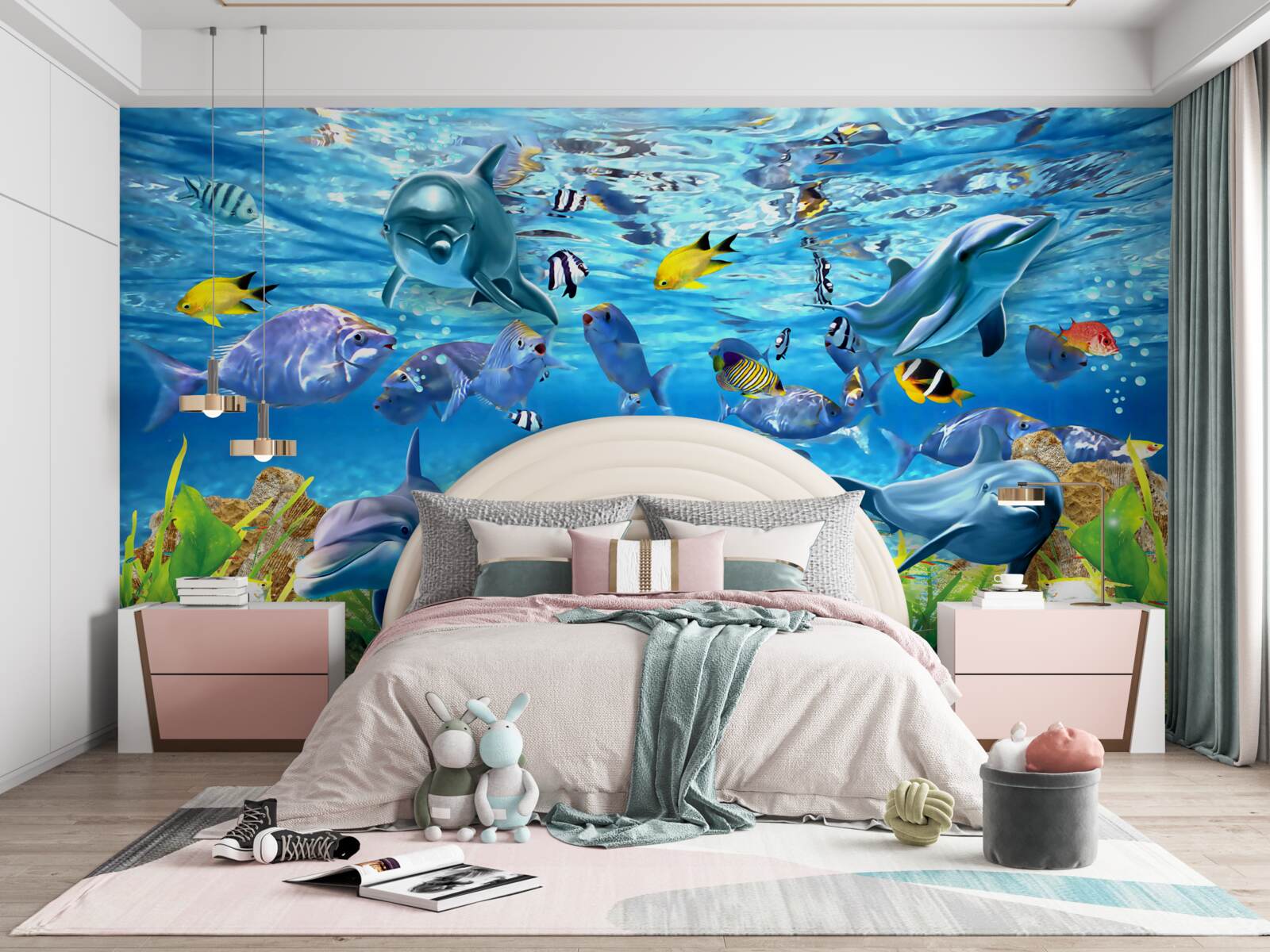 Papier peint un monde sous-marin dynamique
