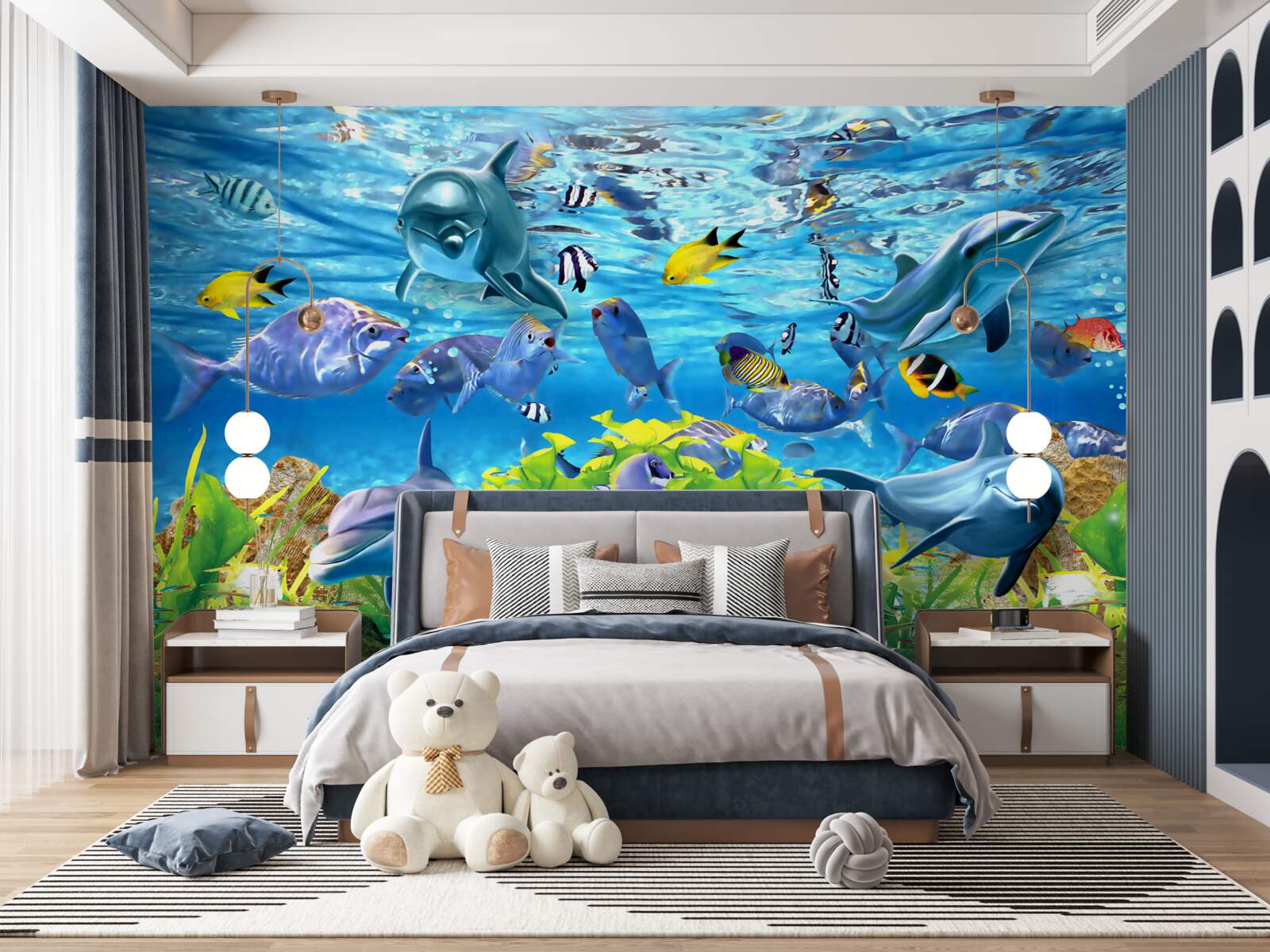 Papier peint un monde sous-marin dynamique
