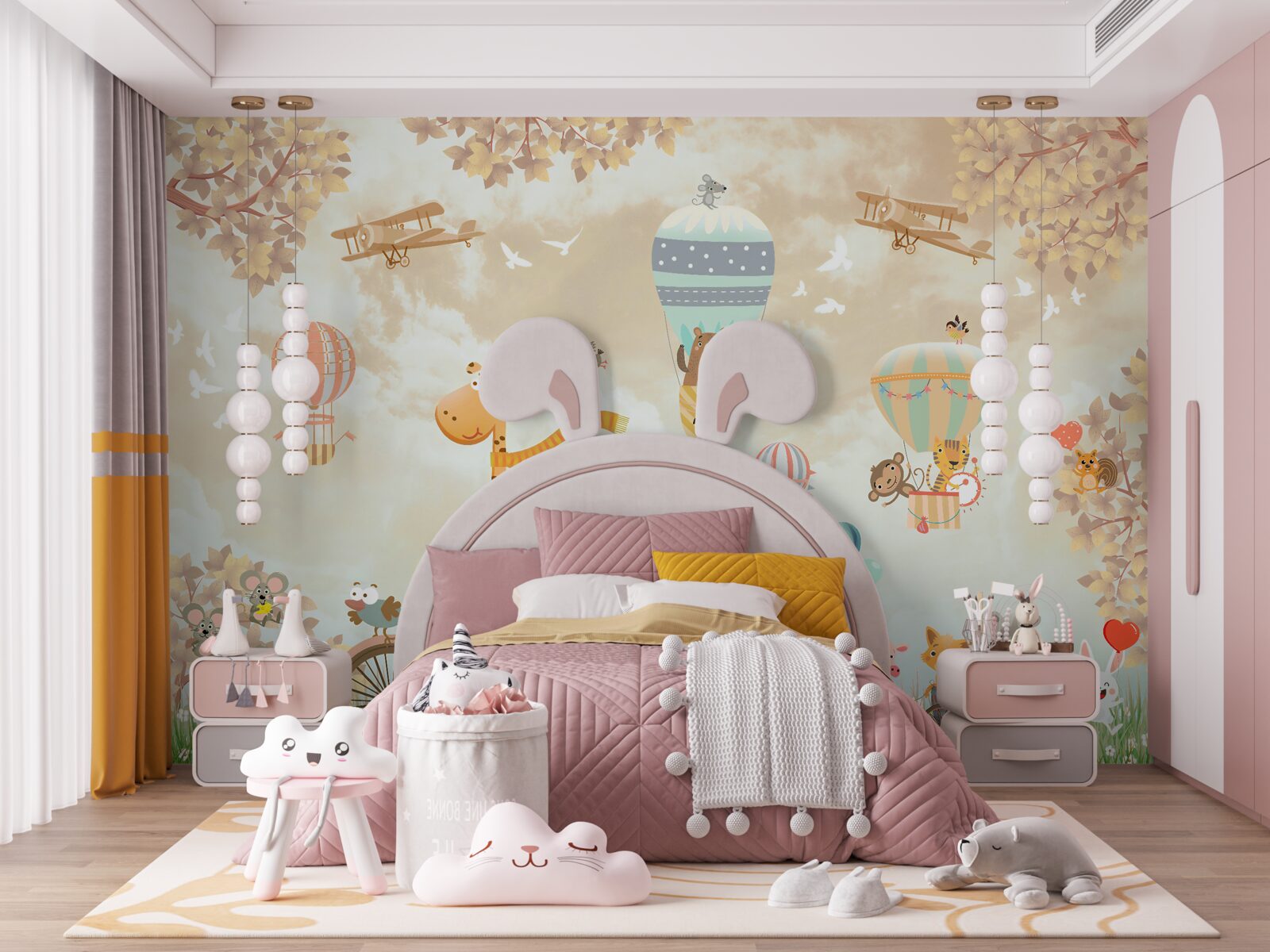 Papier peint les animaux se déplacent et glissent dans l'air