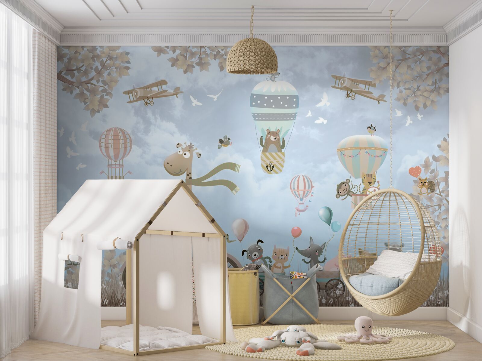 Papier peint les animaux se déplacent selon différents modes de transport