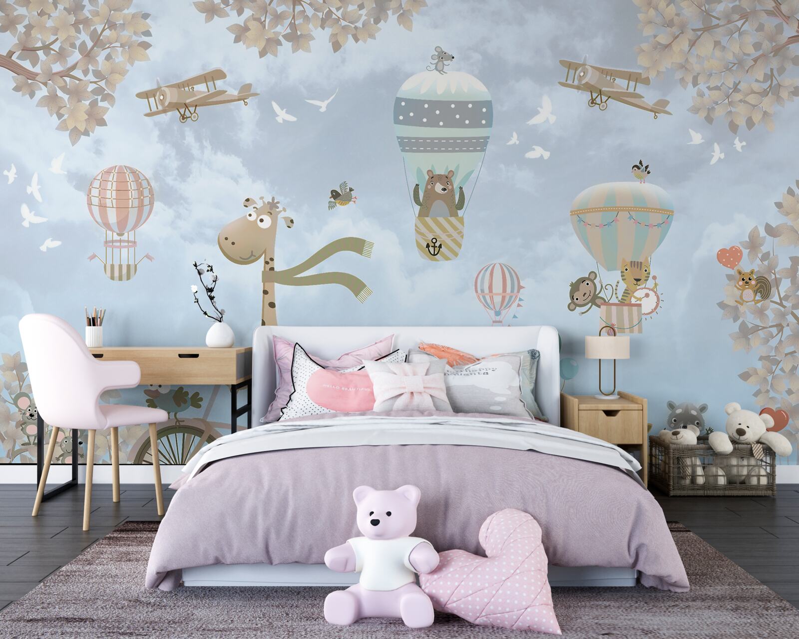 Papier peint les animaux se déplacent selon différents modes de transport