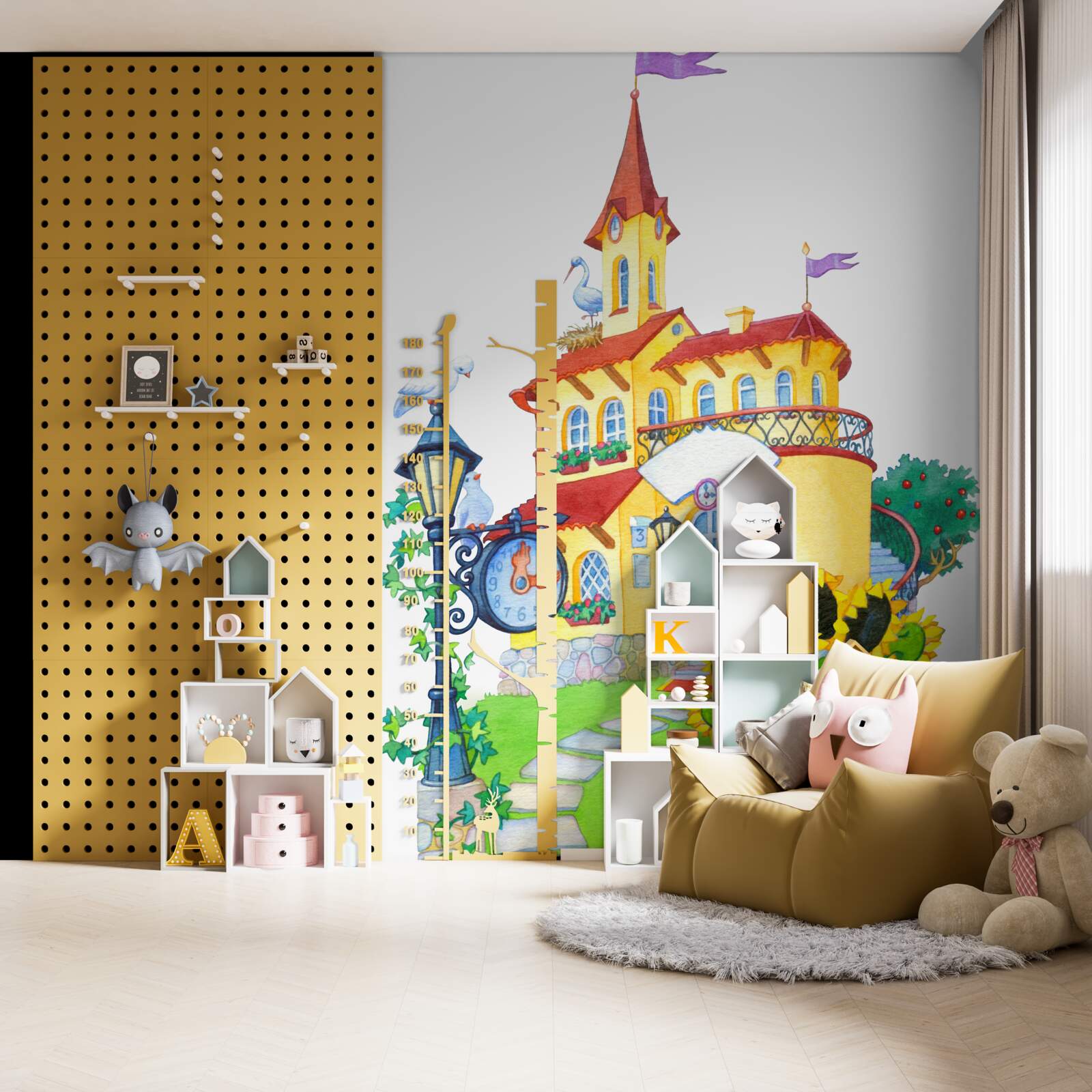 Papier peint le château représenté dans le tableau