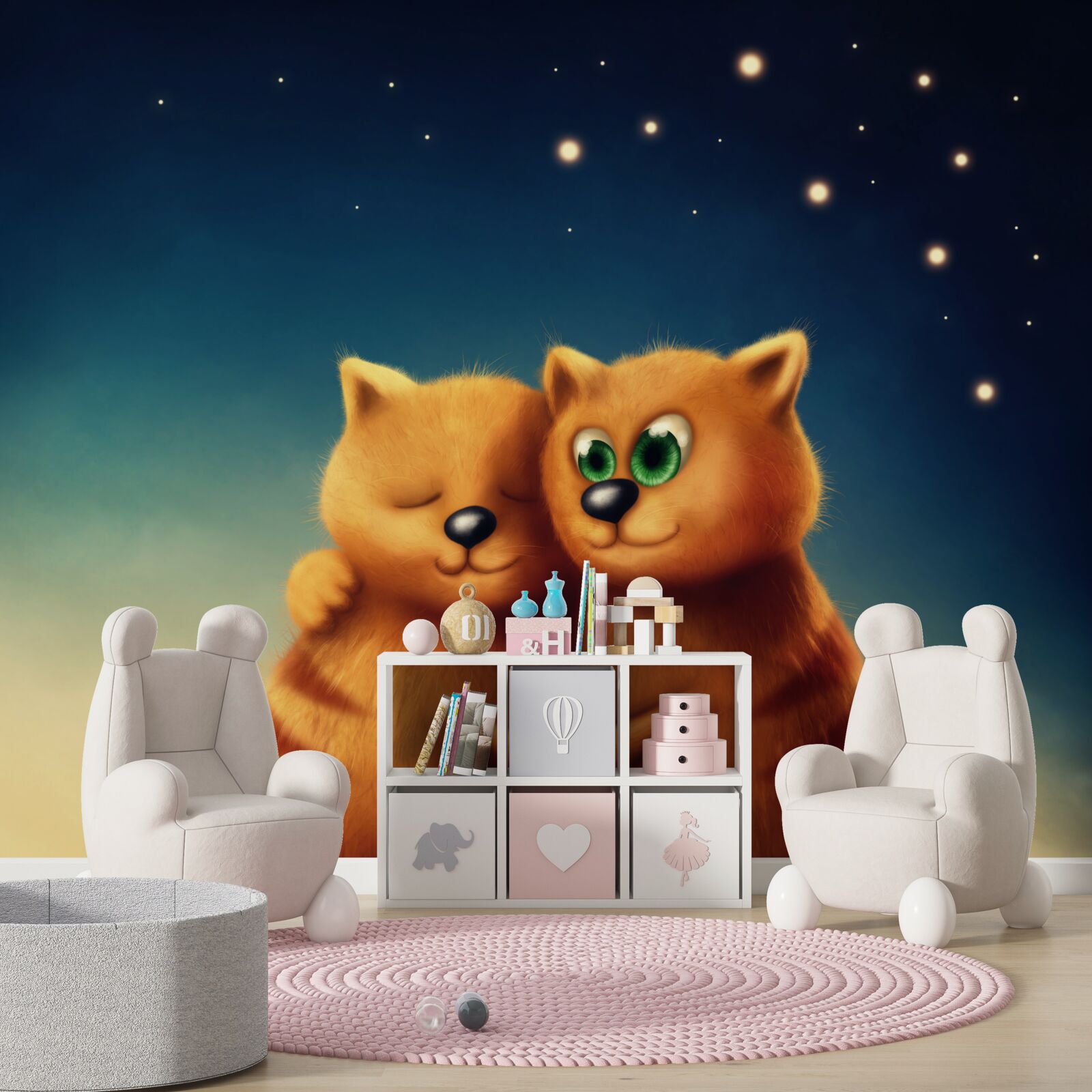 Papier peint les chats s'embrassent