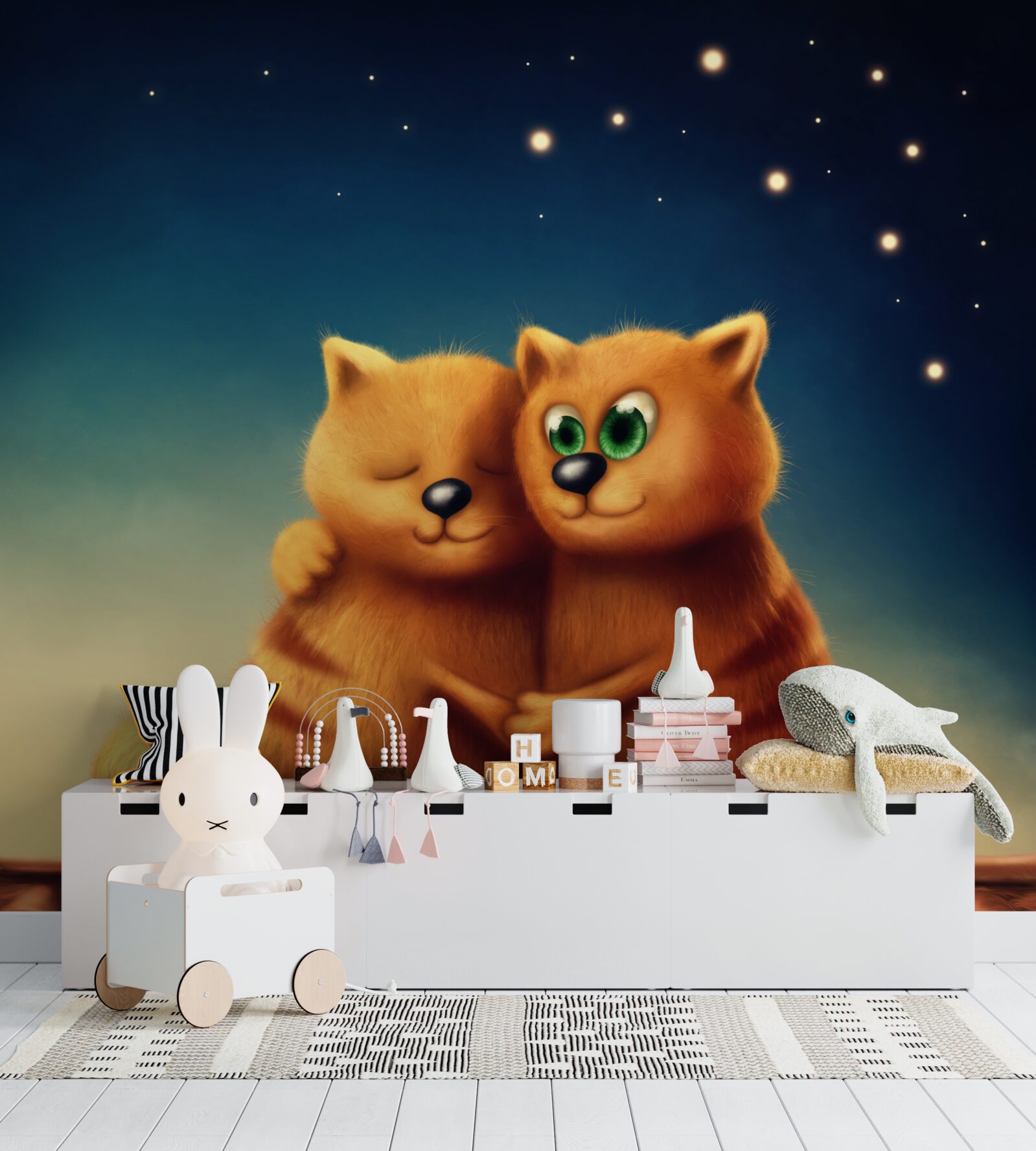 Papier peint les chats s'embrassent